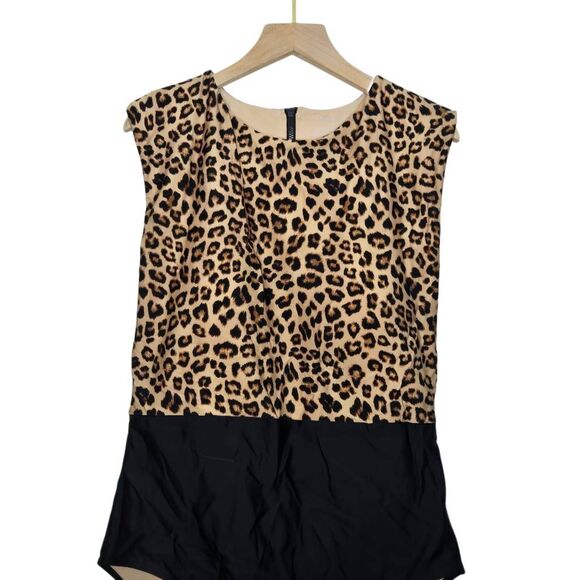 Summersalt The Surf Leo Leopard Print One Piece Swimsuit Women’s Size 10 Modest - Picture 2 of 5